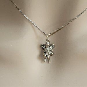 Sterling Silver Angel Pendant Chain Necklace